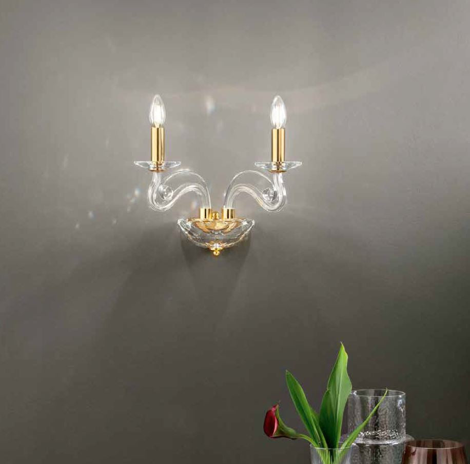 Applique 2 luci in cristallo finitura oro 2XE14 non incl. EPOQUE Applique 2 luci in cristallo finitura oro 2XE14 non incl. EPOQUE